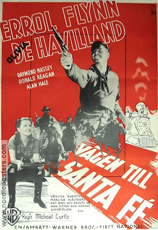 Santa Fe Trail 1940 movie poster Errol Flynn Olivia de Havilland Michael Curtiz