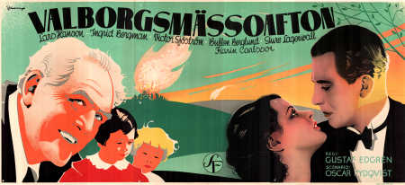 Valborgsmässoafton 1935 poster Ingrid Bergman Lars Hanson Victor Sjöström Gustaf Edgren Eric Rohman art Berg Hitta mer: Large poster