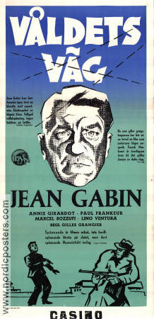 Våldets väg 1957 poster Jean Gabin Paul Frankeur Marcel Bozzuffi Gilles Grangier