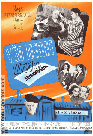 Vår herre luggar Johansson 1944 movie poster Sigurd Wallén Dagmar Ebbesen Anders Ek Sigurd Wallén