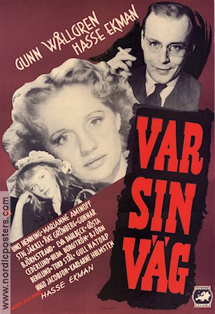 Var sin väg 1948 movie poster Gunn Wållgren Hasse Ekman Medicine and hospital