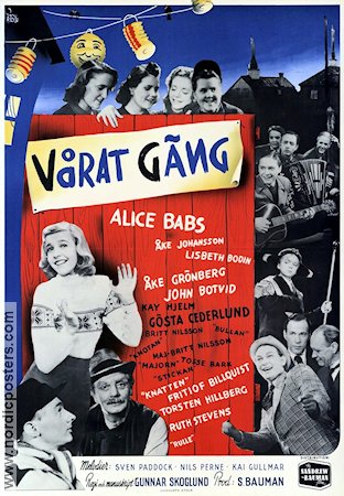 Vårat gäng 1942 movie poster Alice Babs Åke Grönberg John Botvid Gunnar Skoglund