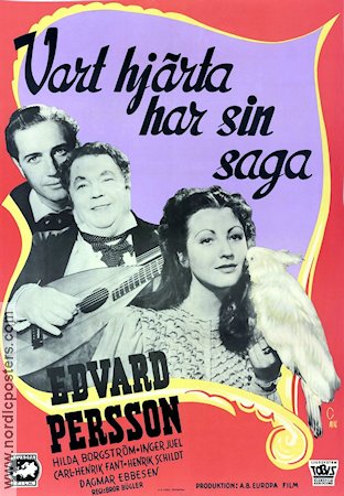Vart hjärta har sin saga 1948 movie poster Edvard Persson Inger Juel Carl-Henrik Fant Bror Bügler Instruments