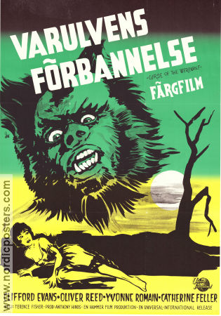 Varulvens förbannelse 1961 poster Clifford Evans Oliver Reed Yvonne Romain Terence Fisher Filmbolag: Hammer Films