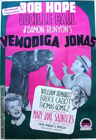 Sorrowful Jones 1949 movie poster Bob Hope Lucille Ball Horses