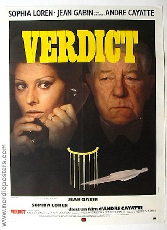 Verdict 1974 poster Jean Gabin Sophia Loren Julien Bertheau André Cayatte