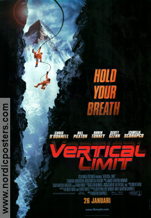 Vertical Limit 2000 movie poster Scott Glenn Chris O´Donnell Izabella Scorupco Martin Campbell Mountains