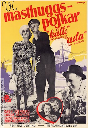 Vi masthuggspojkar 1940 movie poster Åke Söderblom Emy Hagman Ludde Gentzel