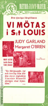 Vi mötas i St Louis 1944 poster Judy Garland Margaret O´Brien Mary Astor Vincente Minnelli Musikaler