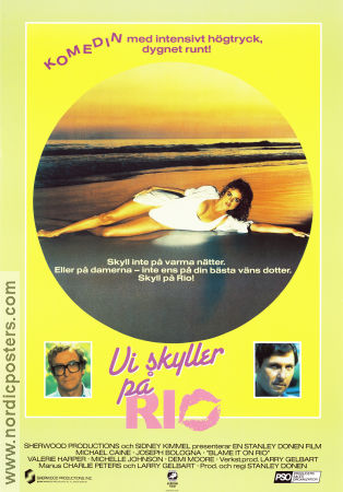 Blame it on Rio 1984 movie poster Michael Caine Joseph Bologna Demi Moore Stanley Donen Beach