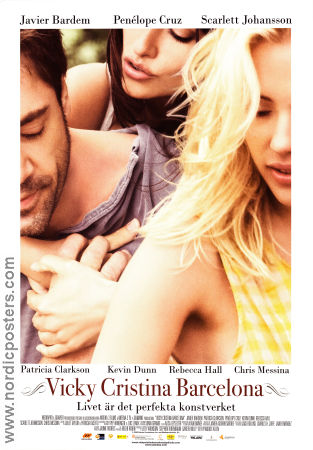 Vicky Cristina Barcelona 2008 movie poster Javier Bardem Penelope Cruz Scarlett Johansson Woody Allen Romance