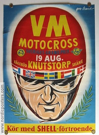 VM motorcross Knutstorp Shell 1958 affisch Motorcyklar