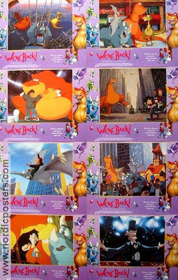 We´re Back! A Dinosaur´s Story 1993 lobby card set John Goodman Phil Nibbelink Animation Dinosaurs and dragons