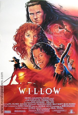 Willow 1988 poster Val Kilmer Joanne Whalley Warwick Davis Ron Howard