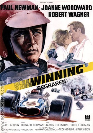 Winning 1969 movie poster Paul Newman Joanne Woodward Robert Wagner James Goldstone Cars and racing