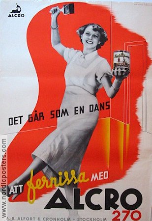 Alcro Linoleumfernissa 1940 affisch Hitta mer: Advertising