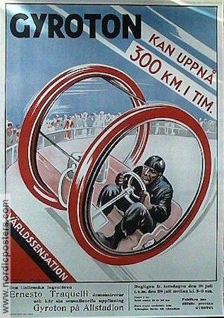 Gyroton Ernesto Traquelli 1935 affisch Motorcyklar