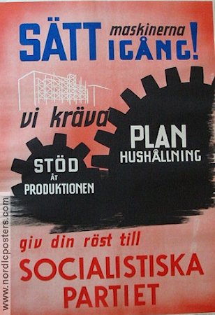 Socialistiska partiet 1940 affisch Politik