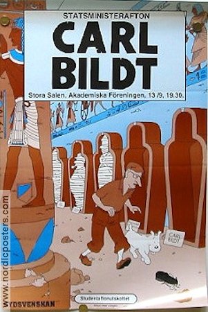 Carl Bildt statsministerafton 1994 affisch Tintin