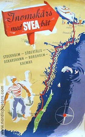 Inomskärs med Svea-båt 1948 poster Ships and navy