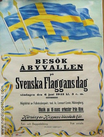 Svenska flaggans dag 1943 poster Find more: Advertising
