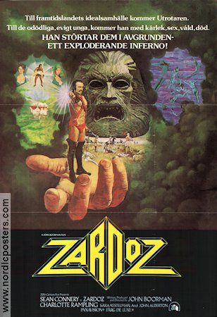 Zardoz 1974 movie poster Sean Connery Charlotte Rampling John Boorman