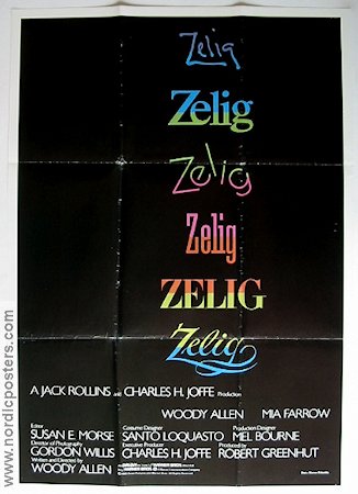 Zelig 1983 movie poster Mia Farrow Woody Allen