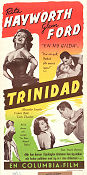 Affair in Trinidad 1952 movie poster Rita Hayworth Glenn Ford Vincent Sherman Film Noir
