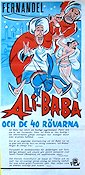 Ali-Baba och de 40 rövarna 1955 movie poster Fernandel Sword and sandal