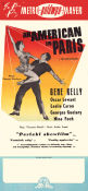 An American in Paris 1951 movie poster Gene Kelly Leslie Caron Oscar Levant Vincente Minnelli Dance Musicals