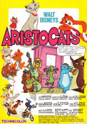 Aristocats 1970 movie poster Wolfgang Reitherman Animation Cats Jazz