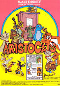 Aristocats 1970 movie poster Phil Harris Wolfgang Reitherman Animation Cats