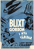 Blixt Gordon i nya världar 1938 poster Buster Crabbe Jean Rogers Rymdskepp Från serier