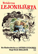 The Brothers Lionheart 1977 movie poster Lars Söderdahl Staffan Götestam Allan Edwall Olle Hellbom Writer: Astrid Lindgren