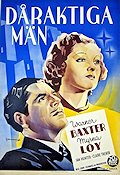 Dåraktiga män 1936 poster Warner Baxter Myrna Loy