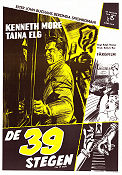 The 39 Steps 1959 movie poster Kenneth More Taina Elg Ralph Thomas Trains