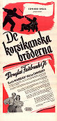 De korsikanska bröderna 1941 poster Douglas Fairbanks Jr Ruth Warrick Akim Tamiroff Gregory Ratoff Äventyr matinée