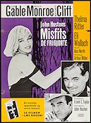 The Misfits 1961 movie poster Marilyn Monroe Clark Gable Montgomery Clift John Huston Writer: Arthur Miller