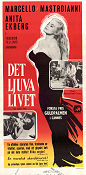 La Dolce Vita 1960 movie poster Anita Ekberg Marcello Mastroianni Anouk Aimée Federico Fellini
