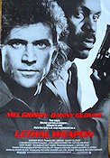 Lethal Weapon 1987 movie poster Mel Gibson Danny Glover Gary Busey Richard Donner Guns weapons Police and thieves