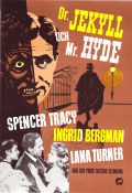 Dr Jekyll and Mr Hyde 1943 movie poster Spencer Tracy Ingrid Bergman Lana Turner Victor Fleming Writer: Robert Louis Stevenson