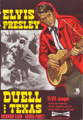Duell i Texas 1956 poster Elvis Presley Richard Egan Debra Paget Robert D Webb Instrument Musikaler