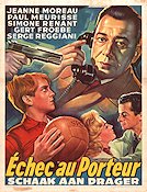 Echec au porteur 1958 movie poster Jeanne Moreau Paul Meurisse