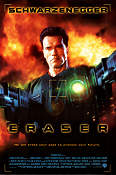 Eraser 1996 poster Arnold Schwarzenegger Vanessa Williams James Caan Chuck Russell