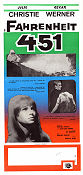 Fahrenheit 451 1966 movie poster Oskar Werner Julie Christie Cyril Cusack Francois Truffaut Writer: Ray Bradbury