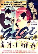 Gigi 1958 movie poster Leslie Caron Maurice Chevalier Musicals