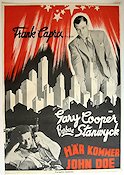 Meet John Doe 1941 movie poster Gary Cooper Barbara Stanwyck Frank Capra Telephones