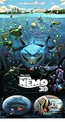 Finding Nemo 2003 movie poster Albert Brooks Andrew Stanton Production: Pixar Animation Fish and shark 3-D