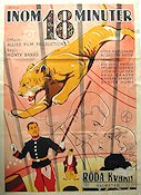 Inom 18 minuter 1936 poster Gregory Ratoff Monty Banks Cirkus Katter Eric Rohman art
