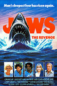 Jaws the Revenge 1987 movie poster Lorraine Gary Michael Caine Joseph Sargent Fish and shark